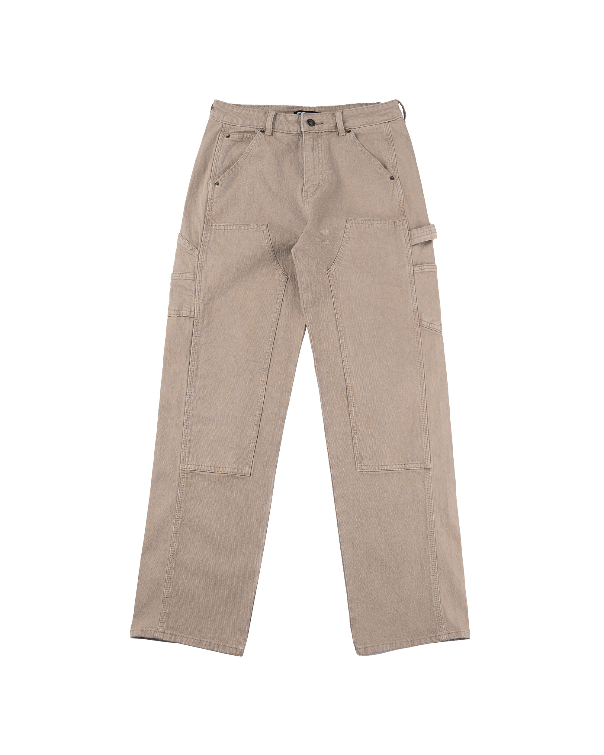 Relaxed Double Knee Jeans - Tan