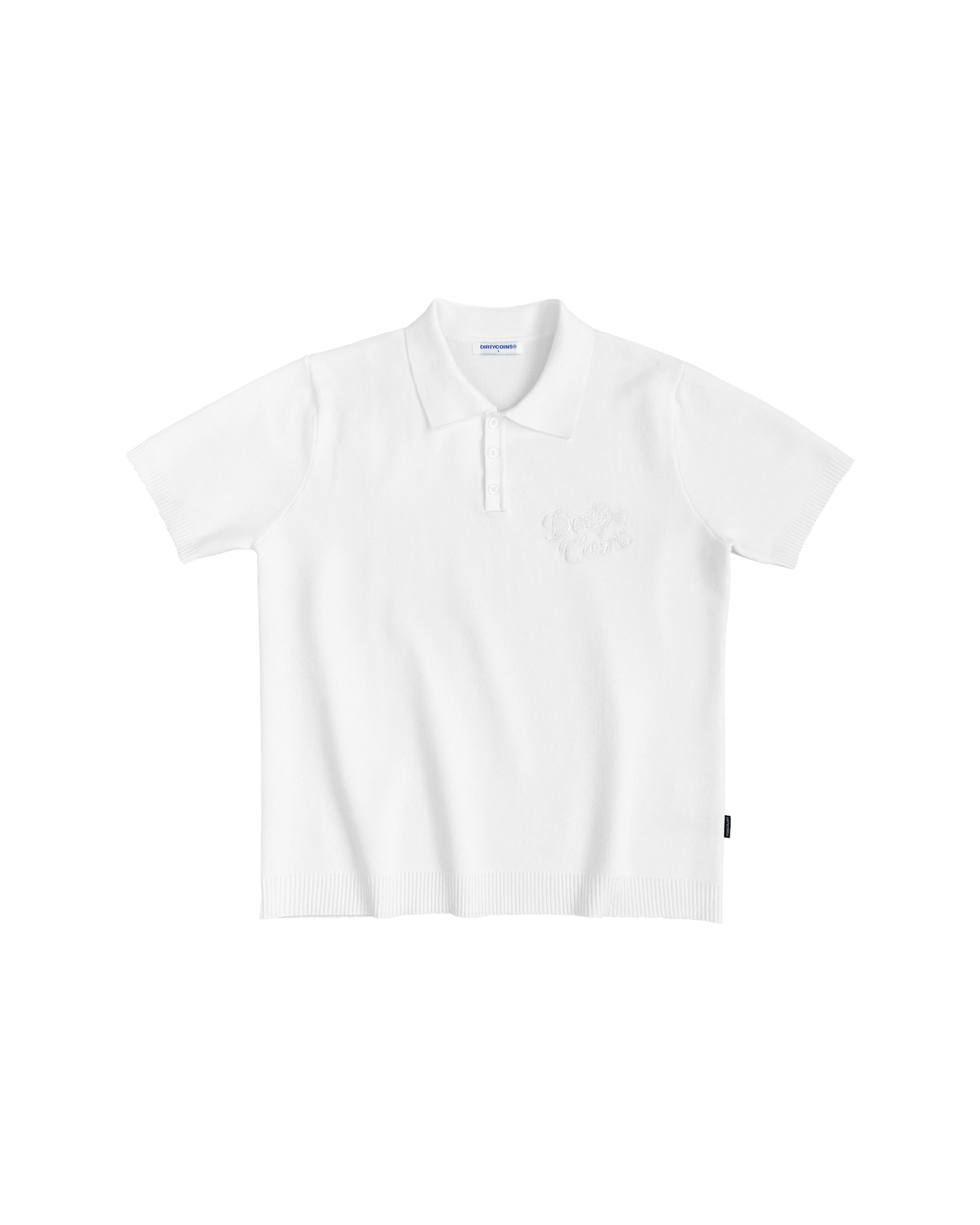 DirtyCoins Rope Embroidery Knit Polo Off White