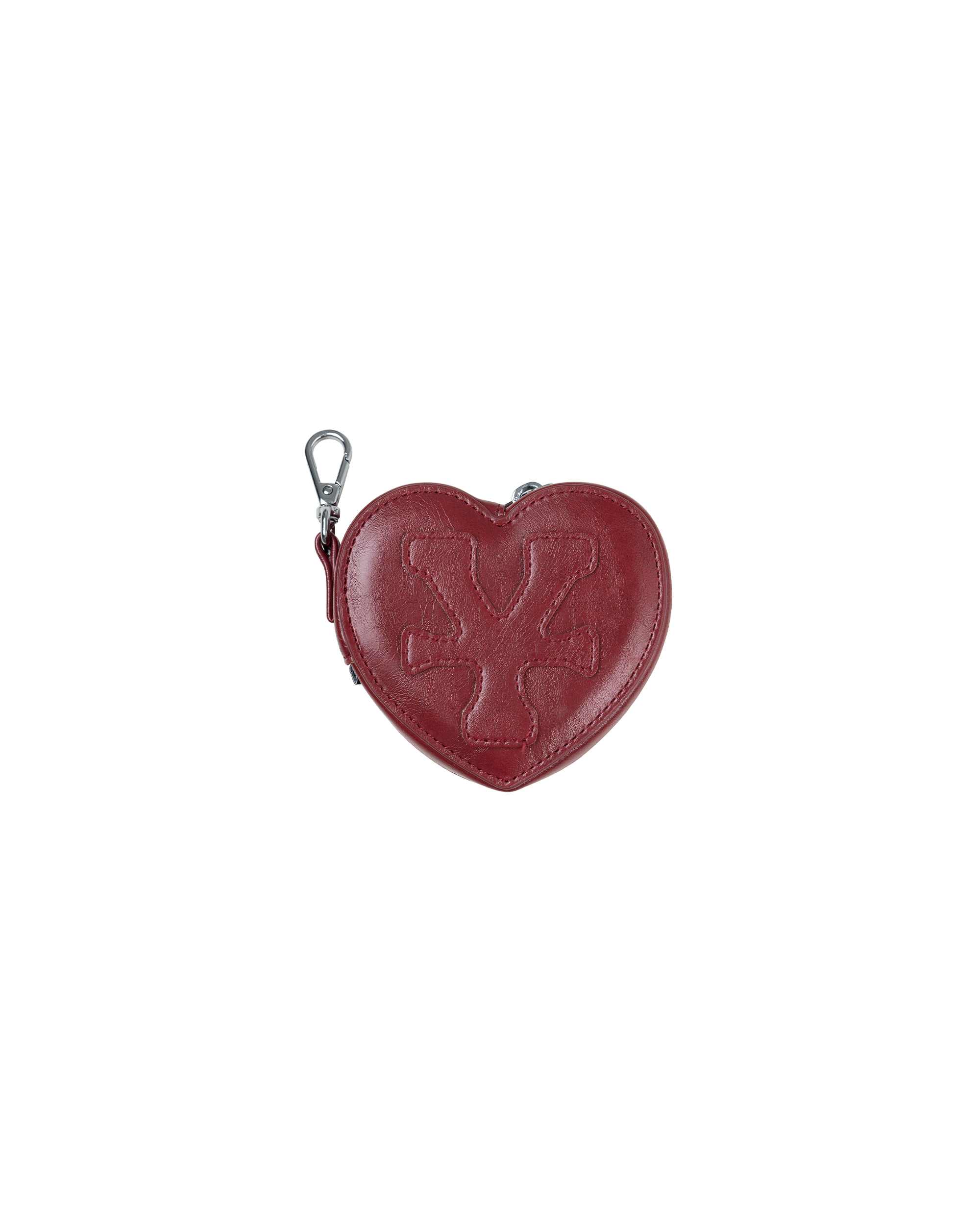Logo Patched Heart Mini Pounch Red