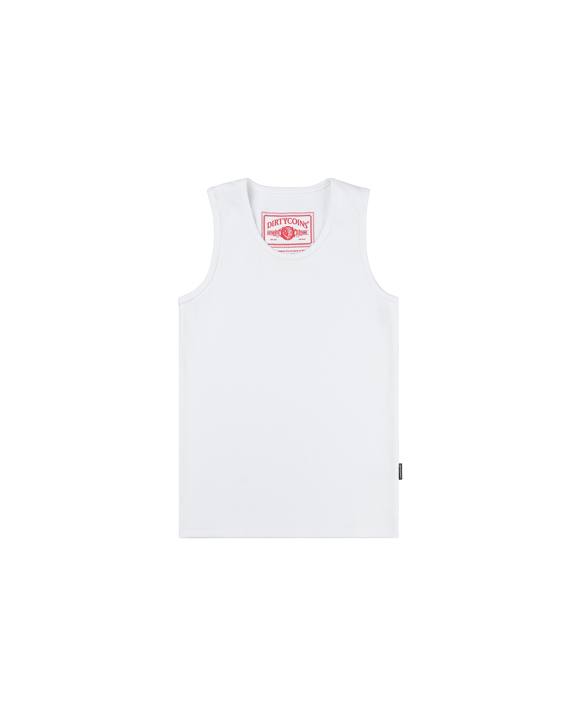DirtyCoins Printed Label Tank Top White