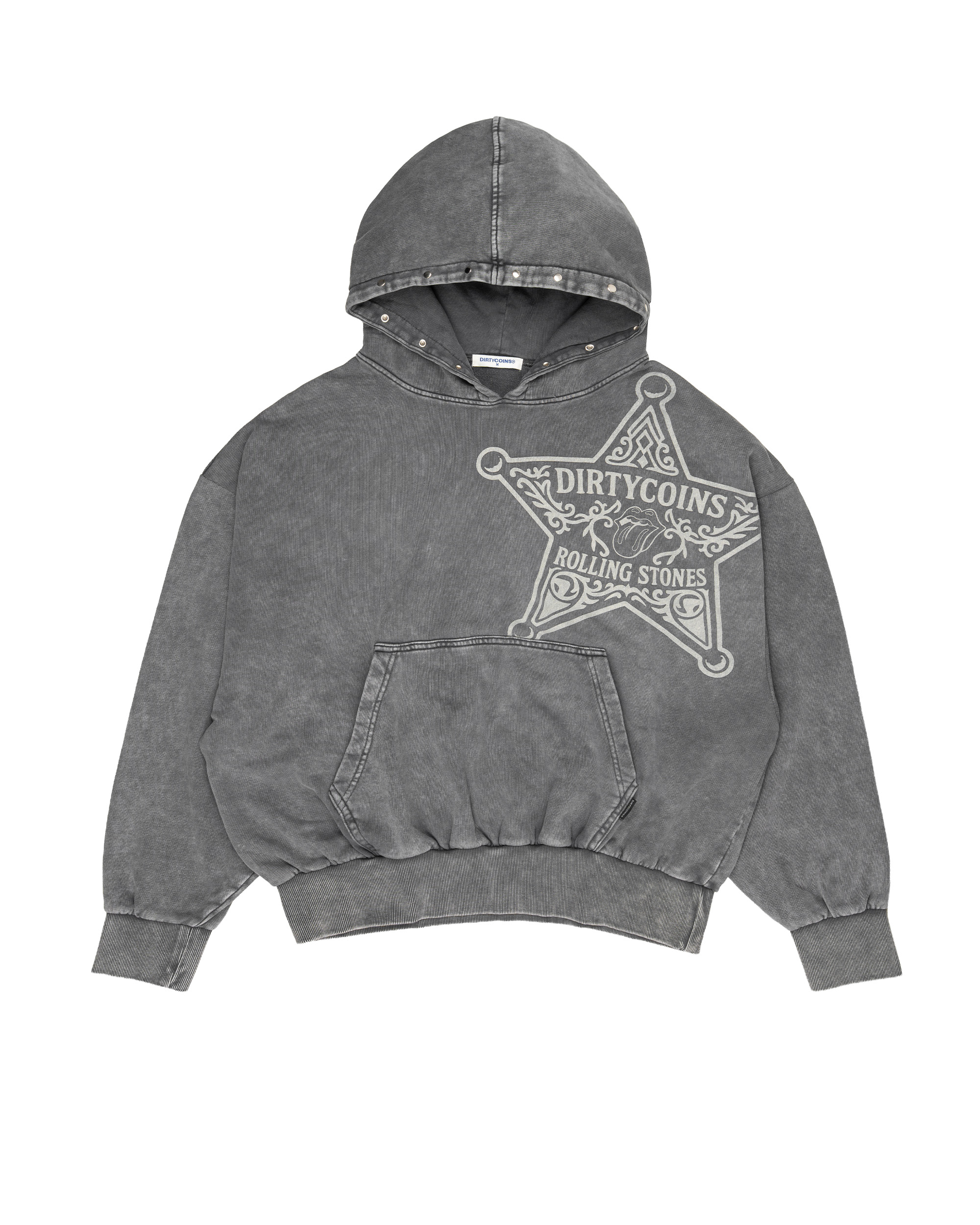 DCxRS Sheriff Washed Oversized Hoodie Black