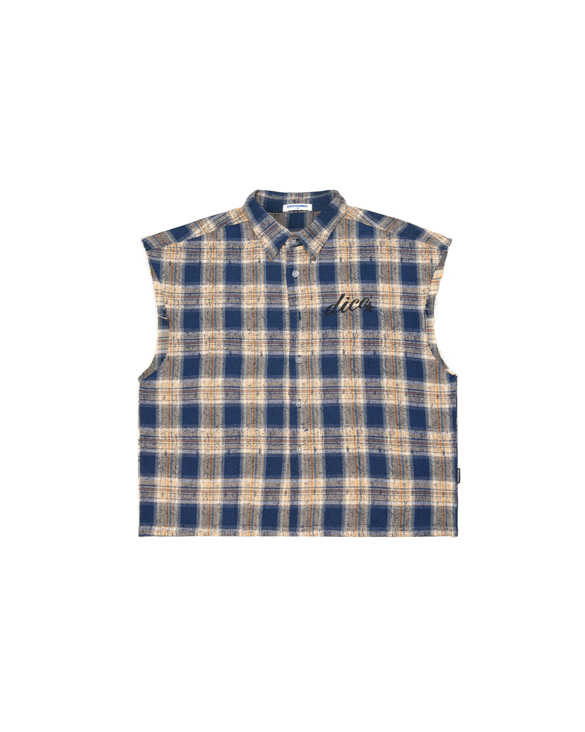 Dico Star Embroidery Sleeveless Flannel Navy Sand