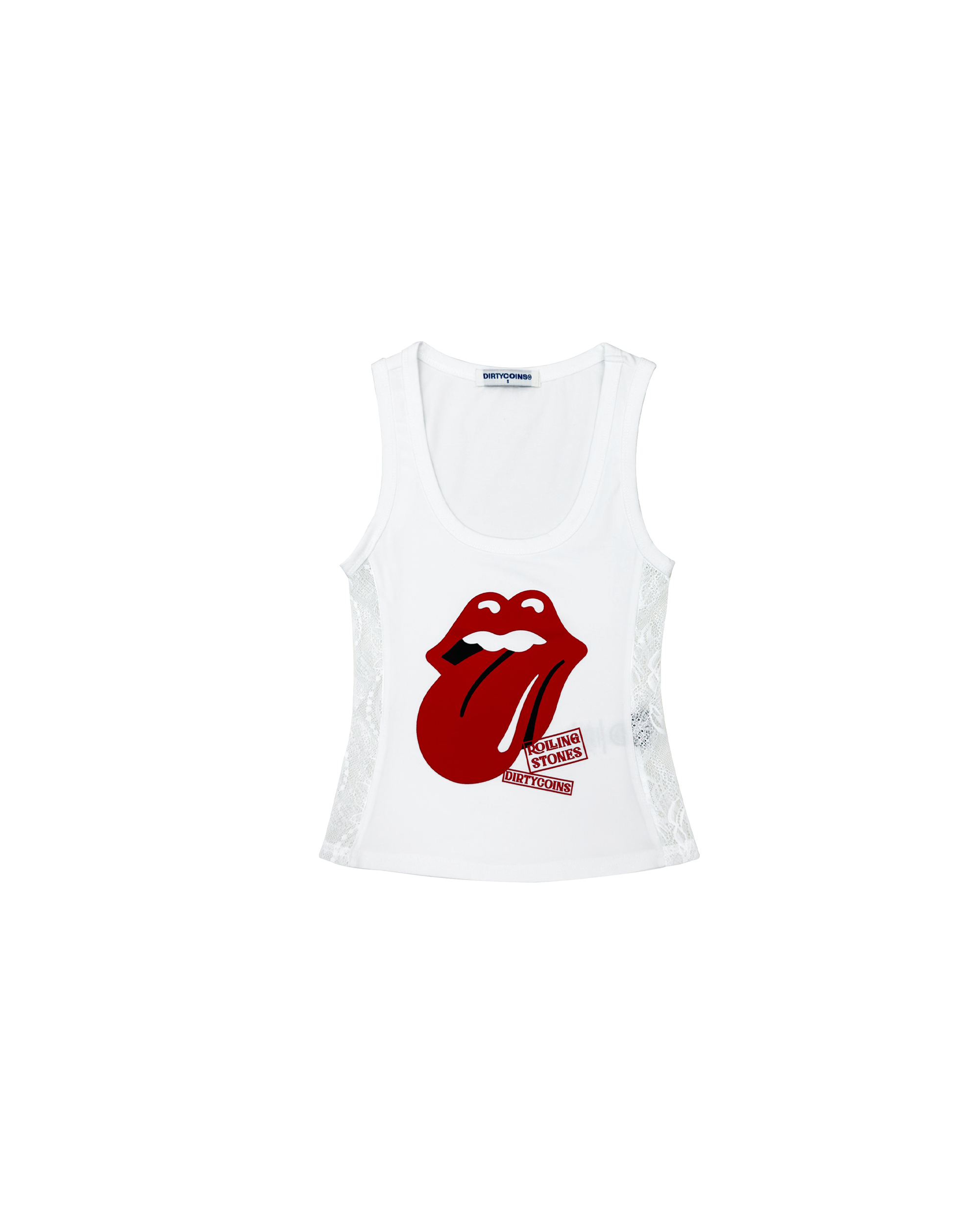 DCxRS Tongue Lace Woman Tanktop White