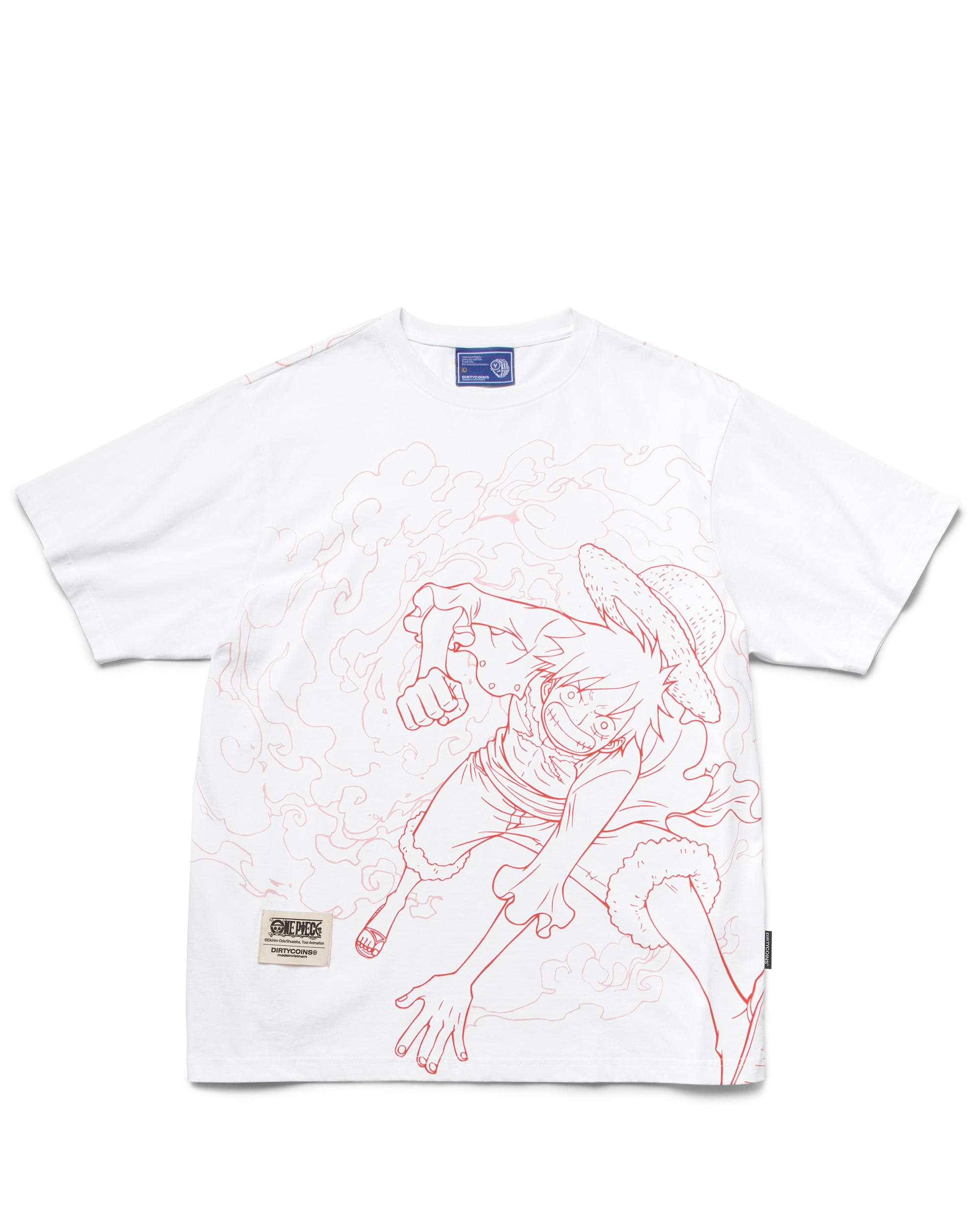 DC x OP Luffy Over Print T-shirt - White