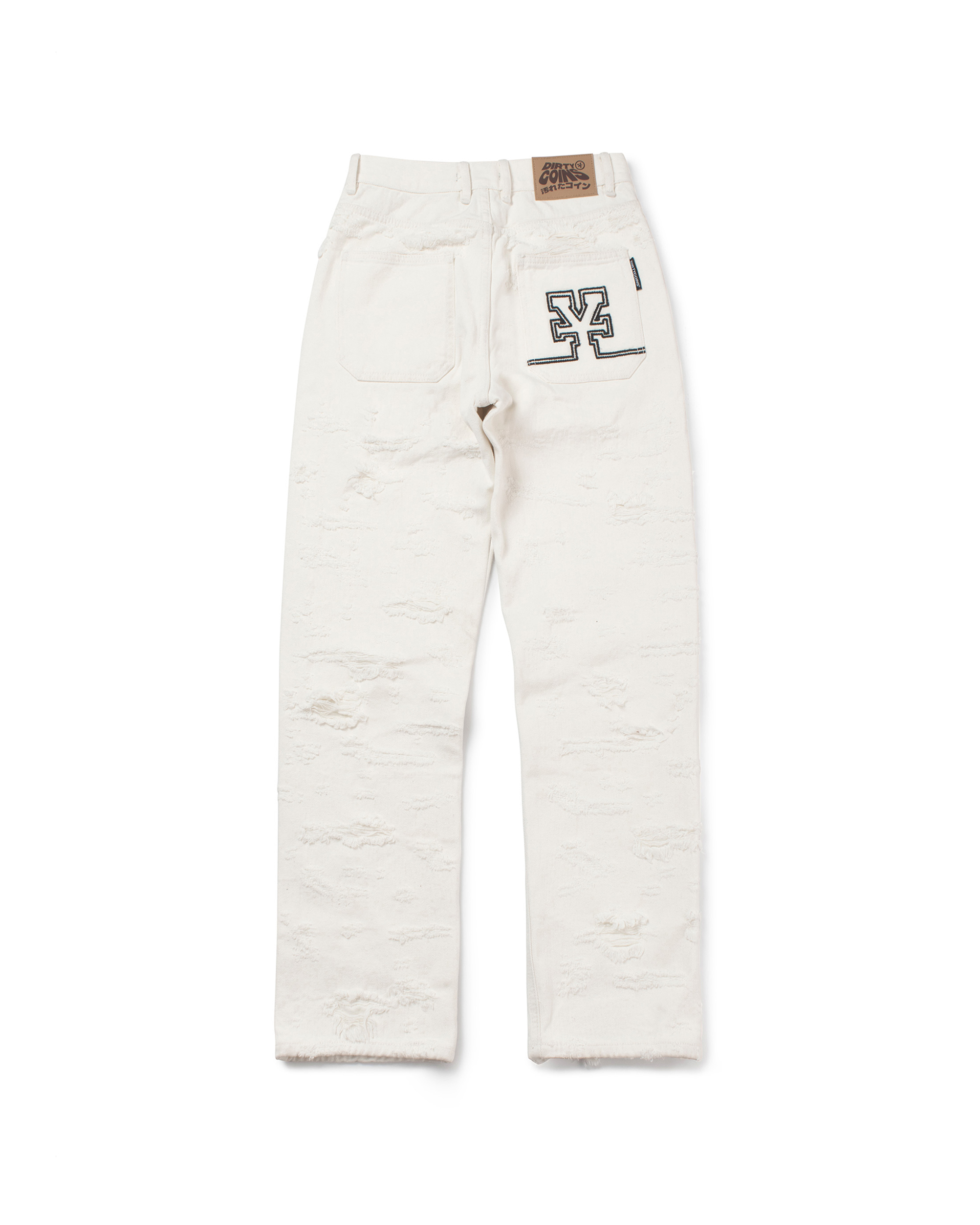 Over Distressed Jeans - White