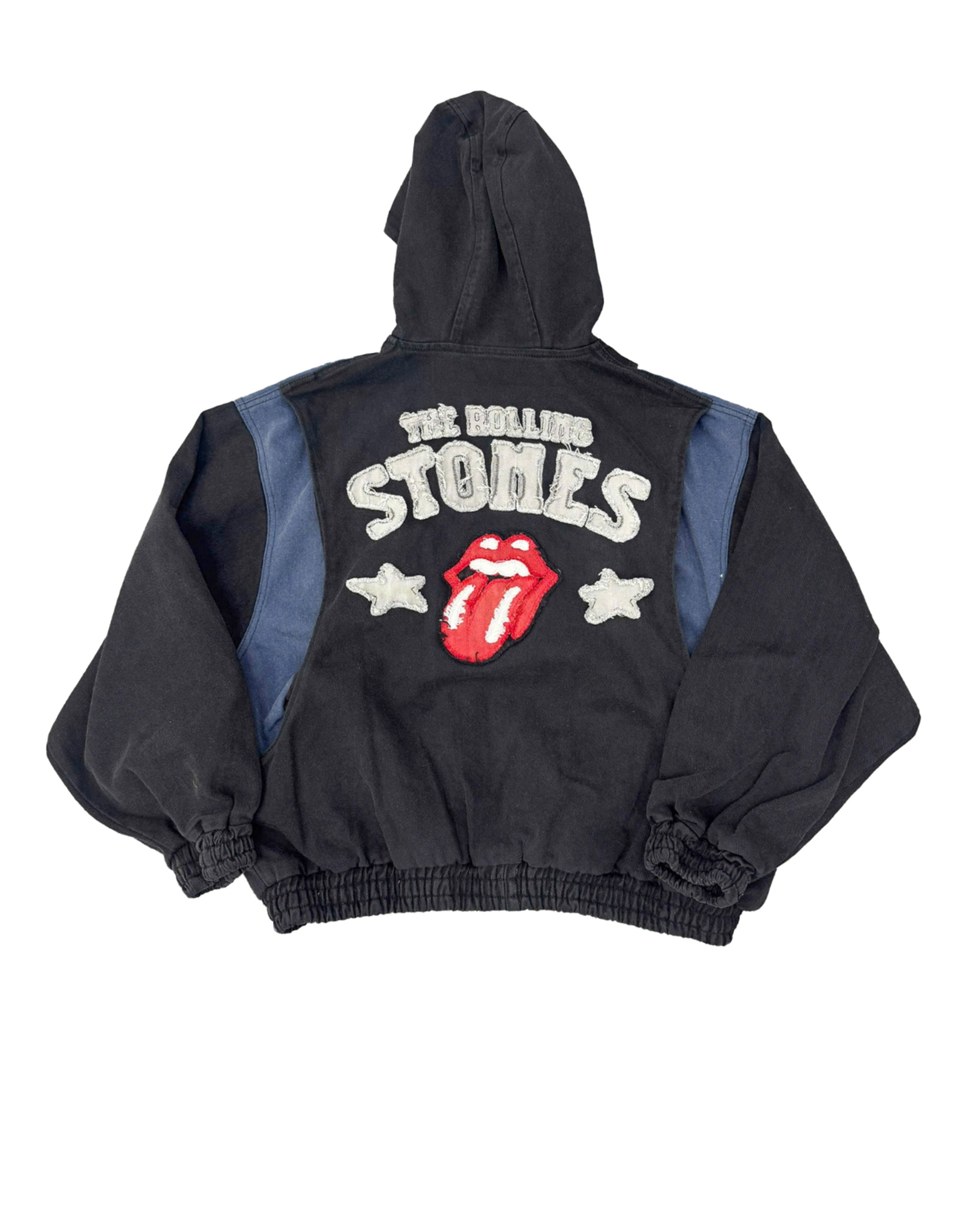 DCxRS Splicing Patch Hooded Denim Jacket Black