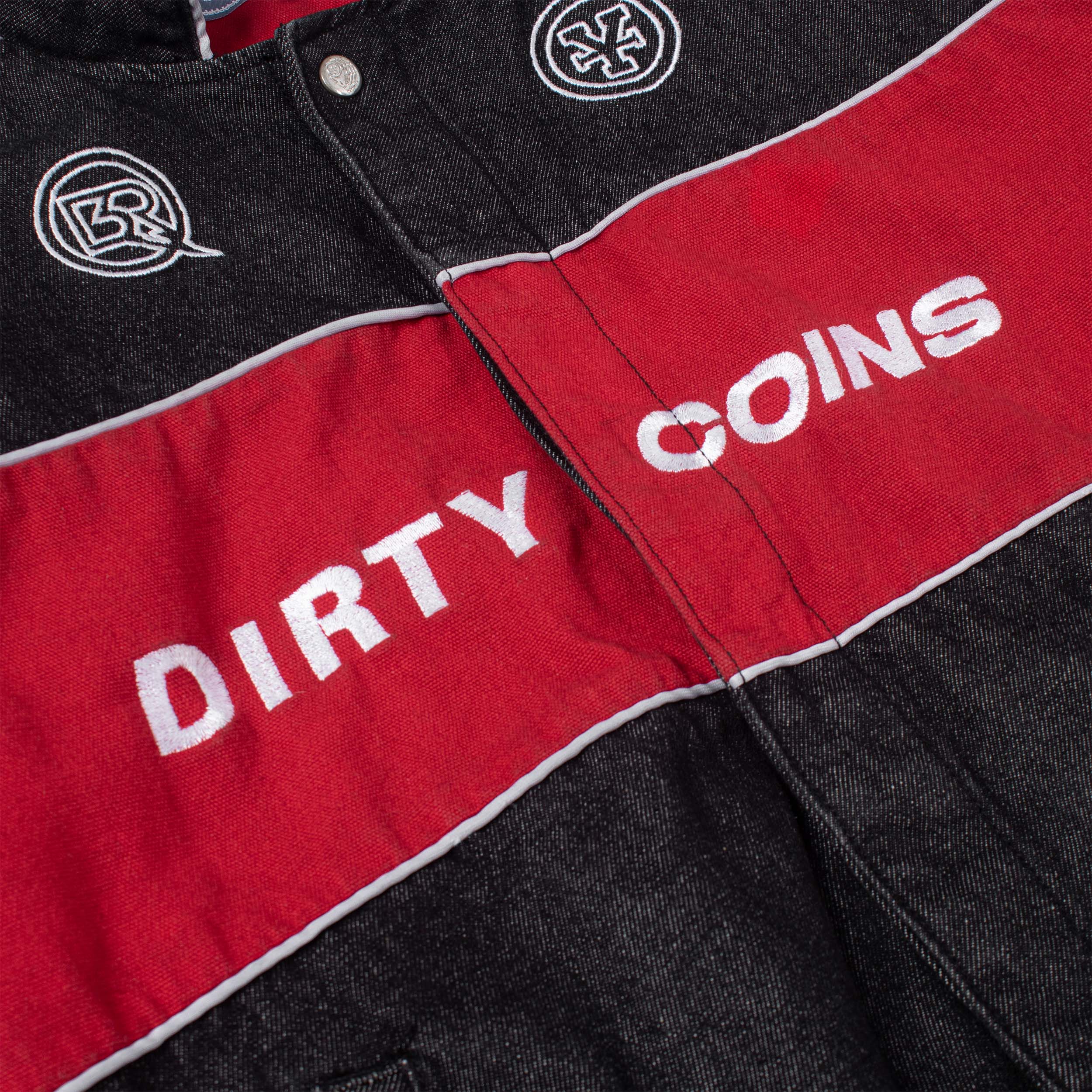 Denim Racing Jacket - Red/Black - DirtyCoins | VIETNAMESE STREETWEAR BRAND