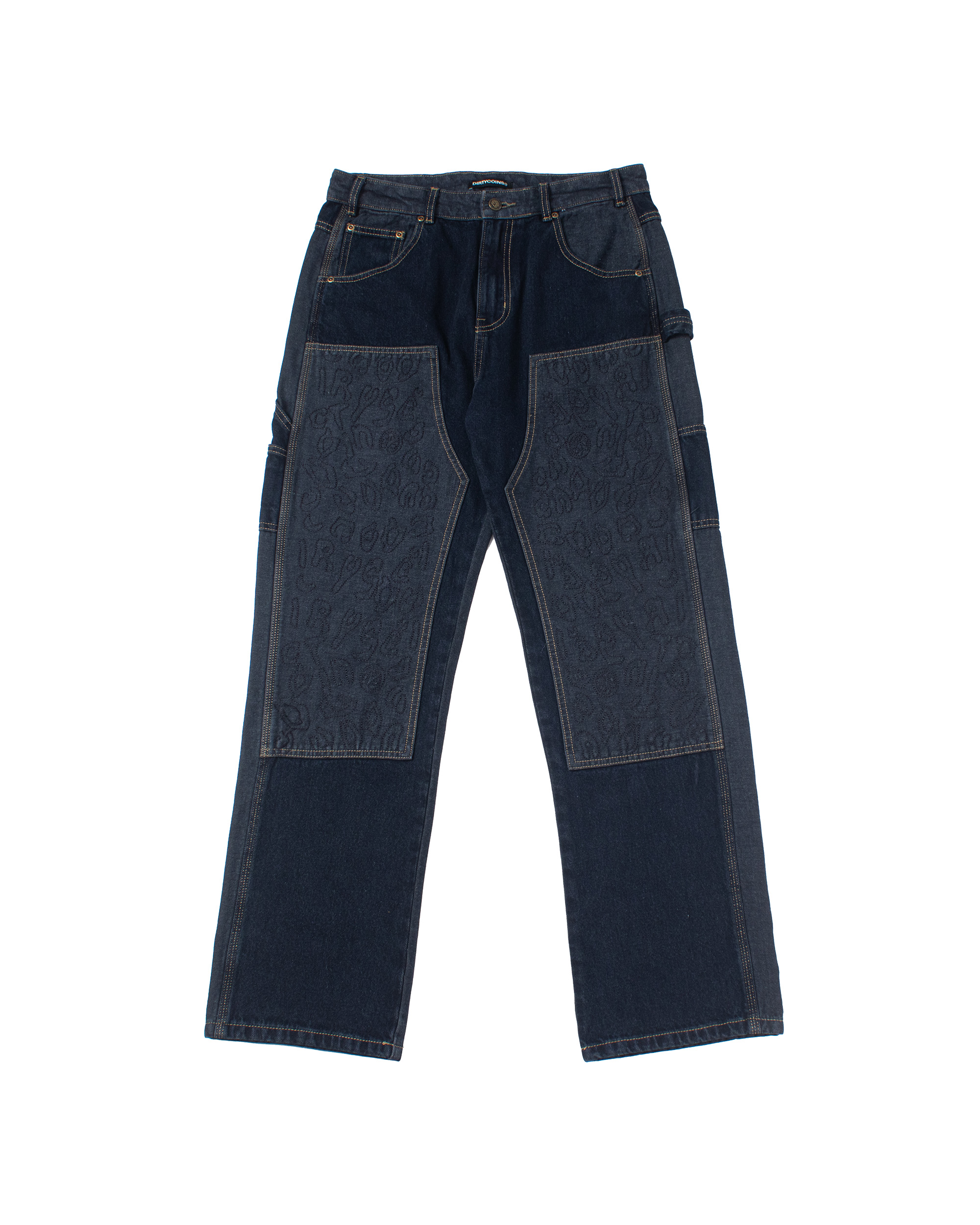 Two Tone Denim Pants - Blue