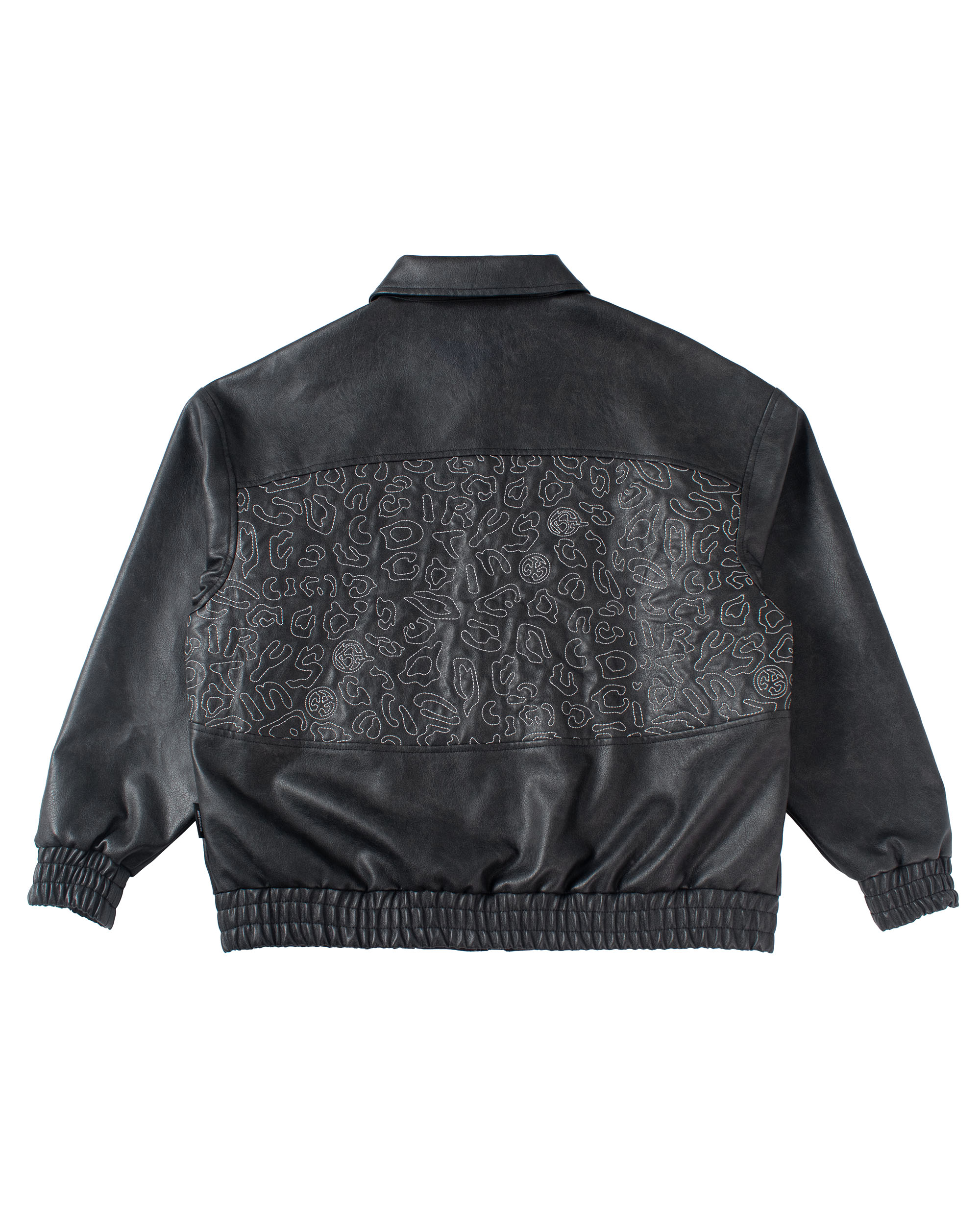 Leather Bomber Jacket - Black