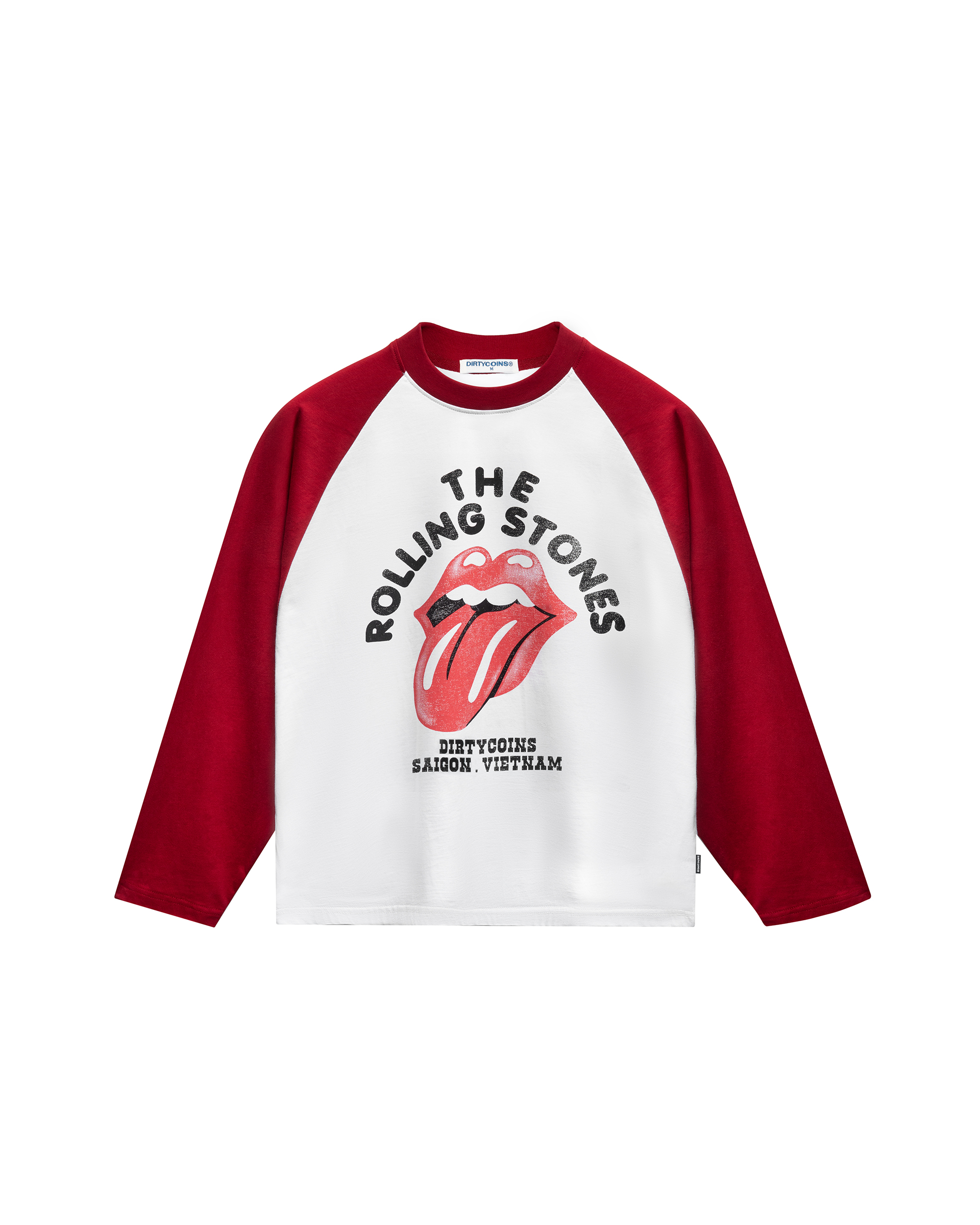 DCxRS Faded Print Raglan LS T-Shirt Red