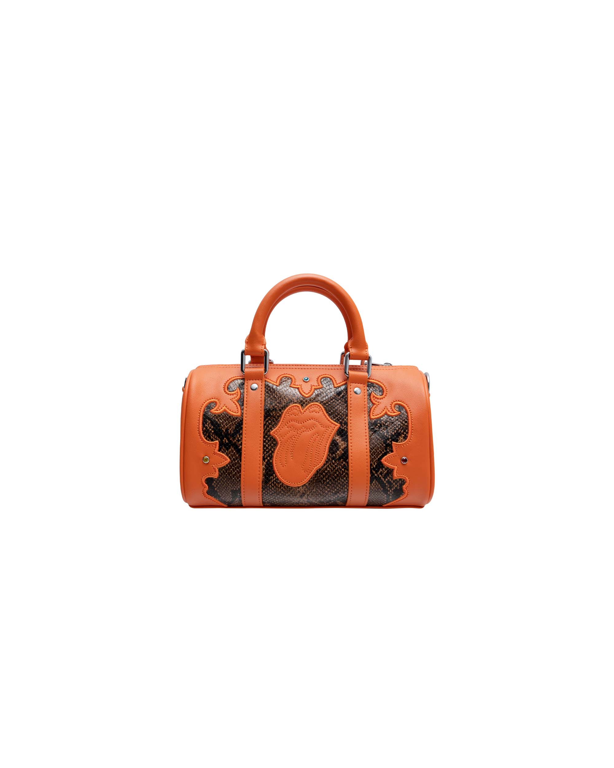 DCxRS Snake Leather Mini Bowler Bag Orange