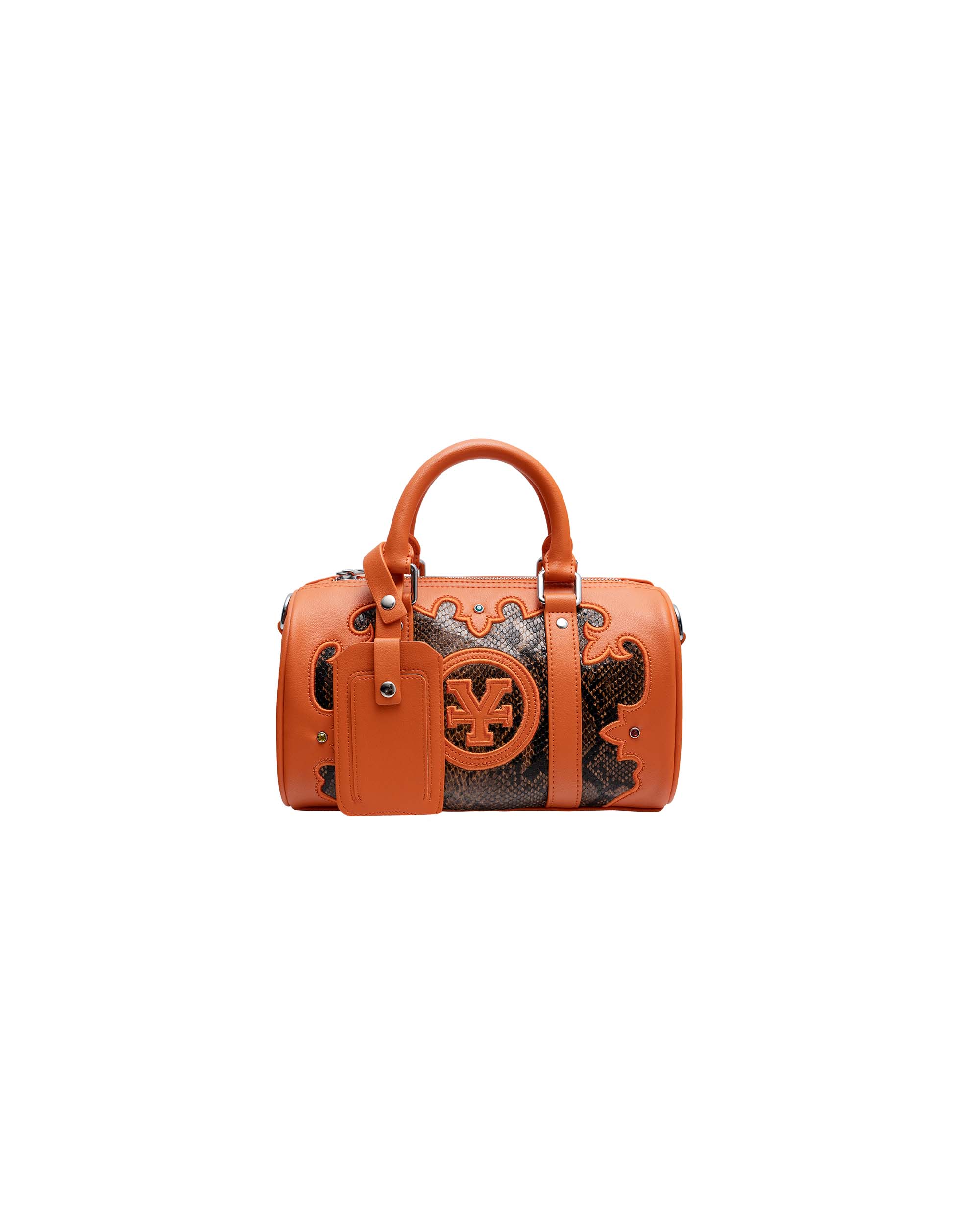 DCxRS Snake Leather Mini Bowler Bag Orange