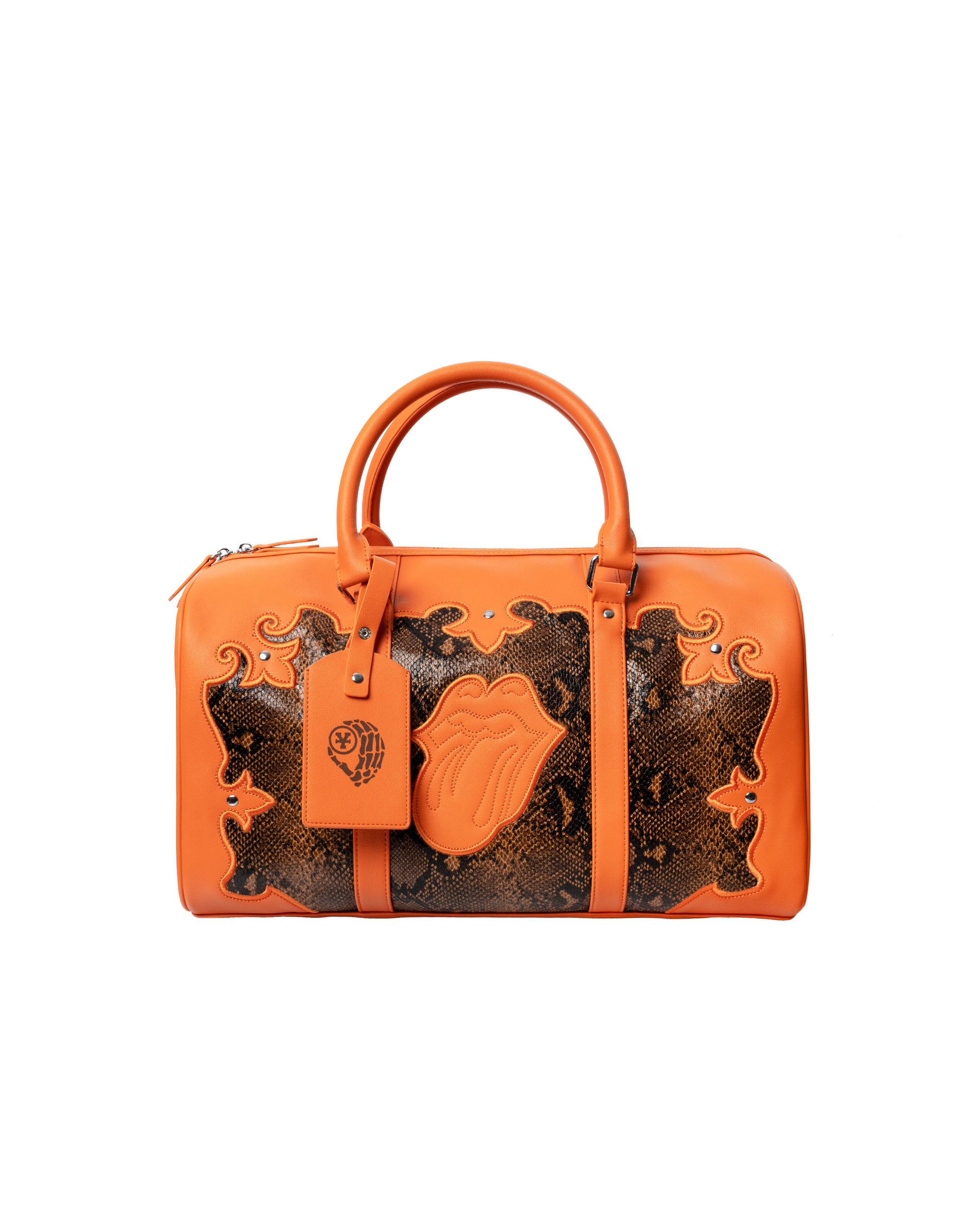 DCxRS Snake Leather Bowler Bag Orange