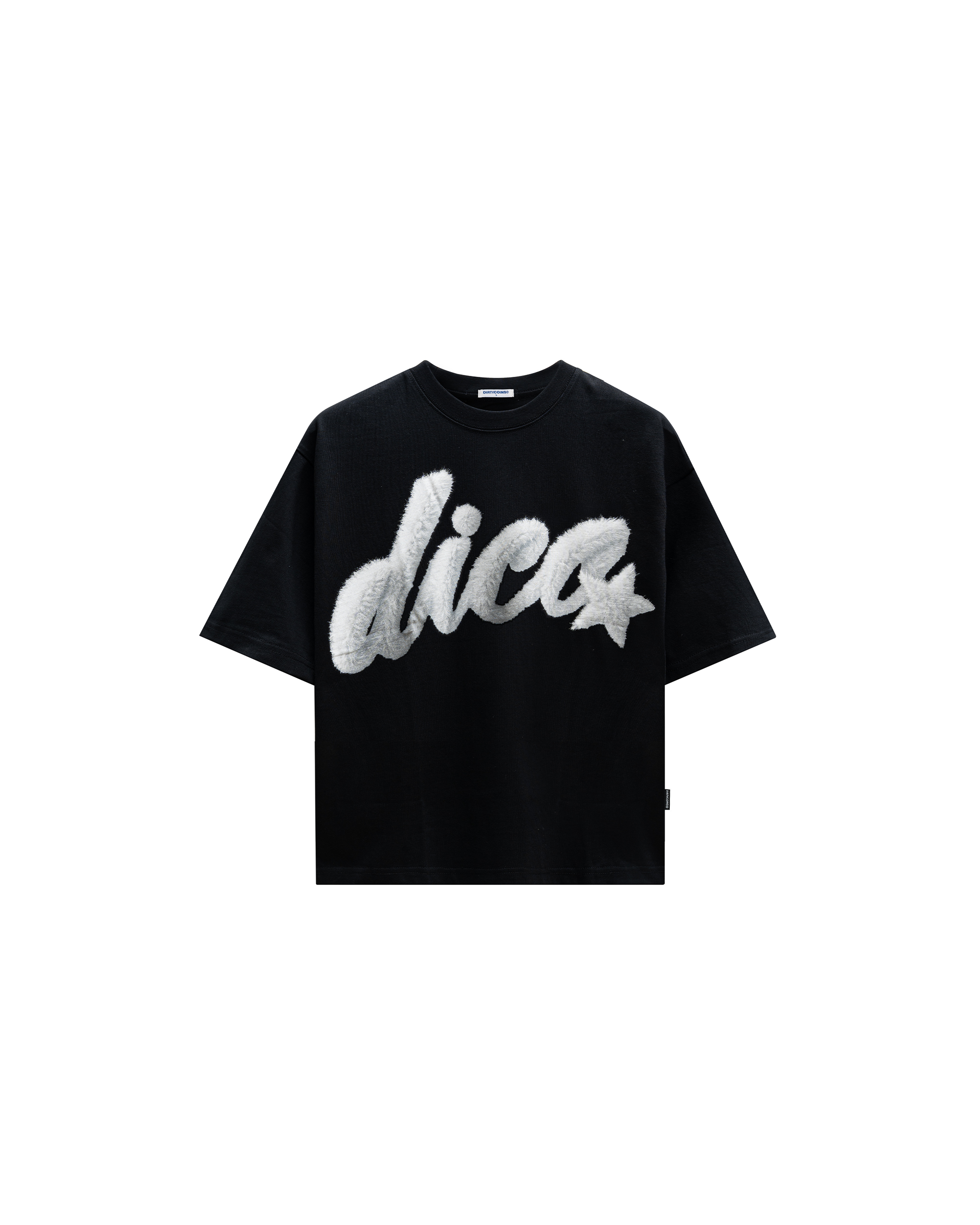 Dico Fluffy Print T-Shirt Black