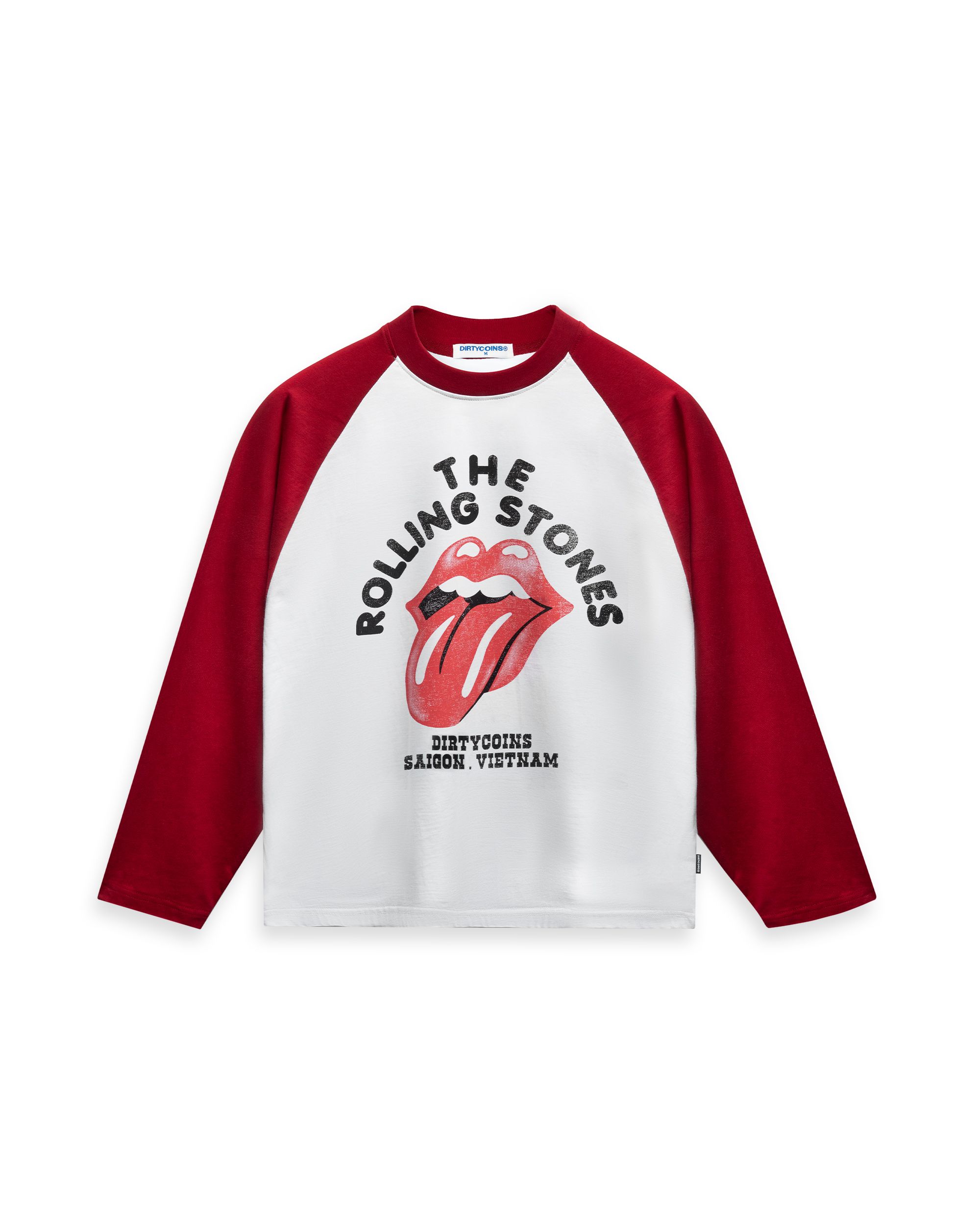 DCxRS Faded Print Raglan LS T-Shirt Red