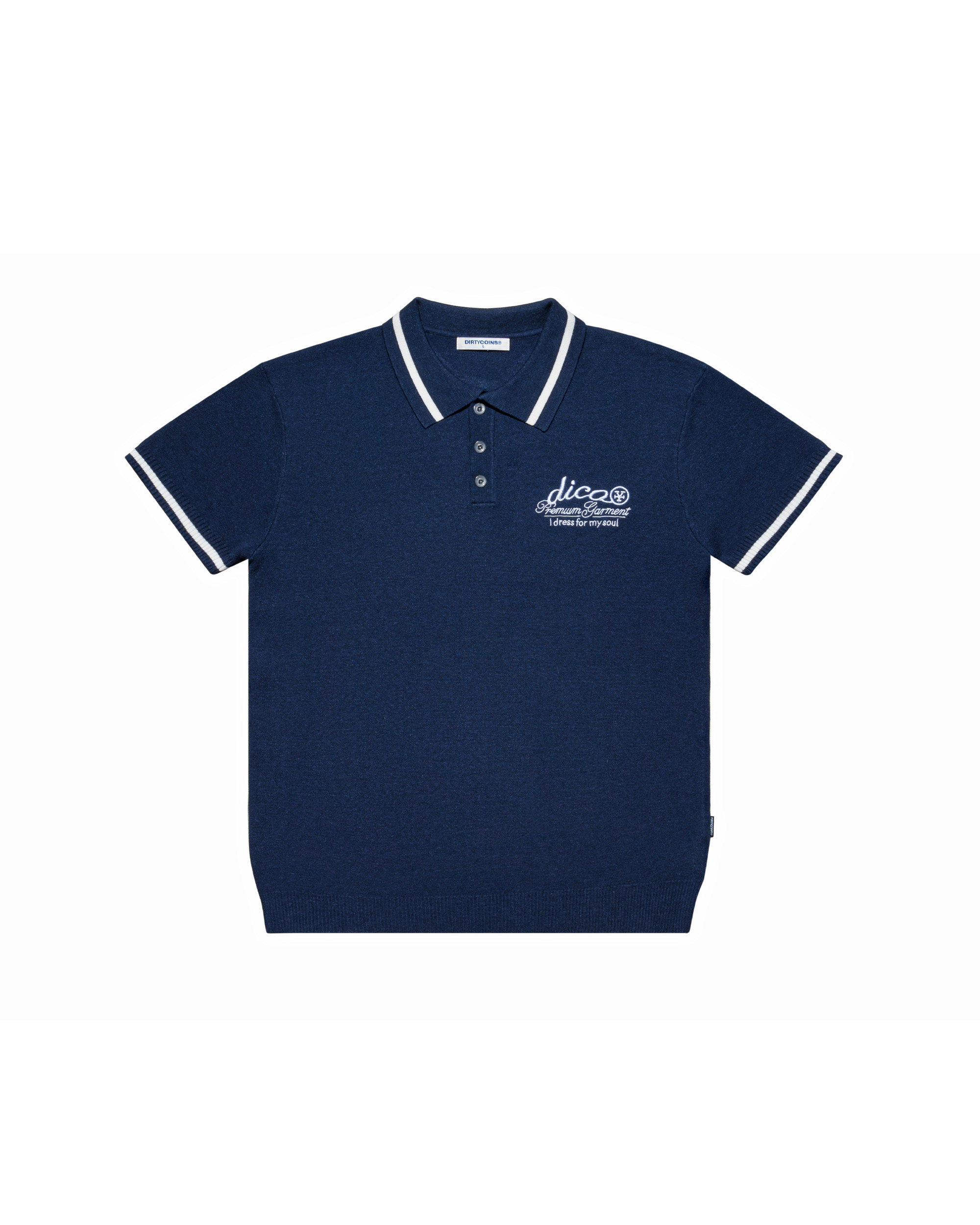 Knit Polo Premium Garment Navy Blue