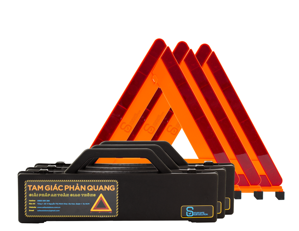 Combo 3 bộ biển báo giảm tốc tam giác phản quang