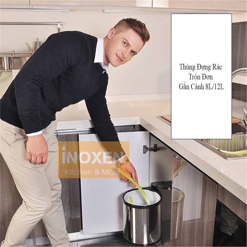 Thùng rác gắn cánh tủ bếp