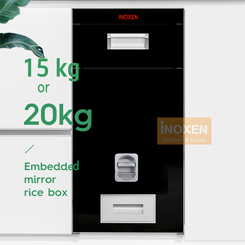 Phụ kiện thùng gạo gương đen cho nhà bếp hiện đại hơn