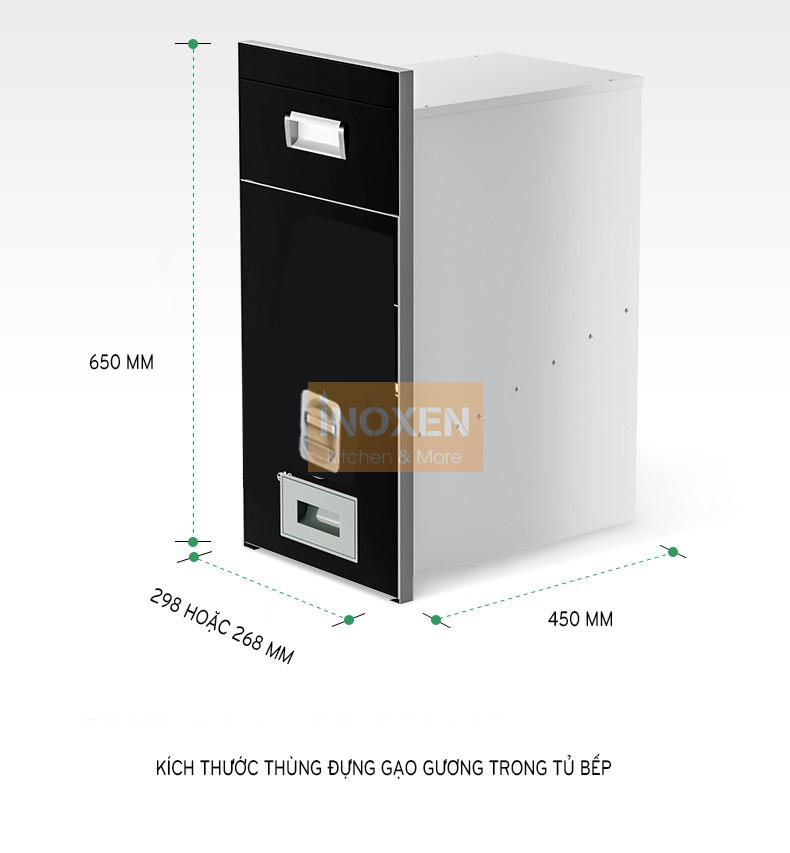 Thùng đựng gạo thông minh âm tủ