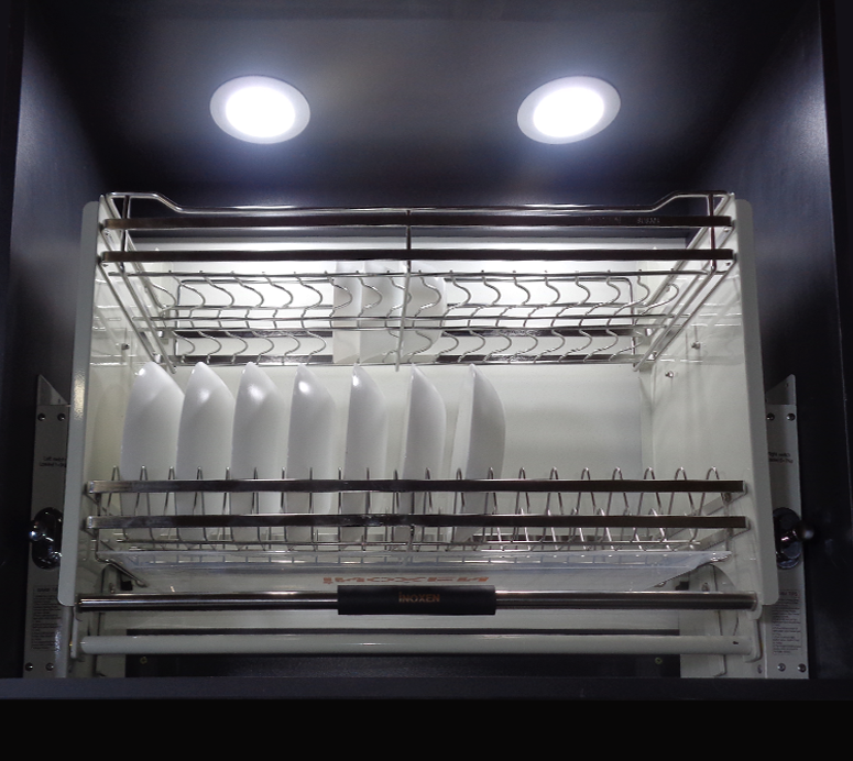 Giá bát đĩa nâng hạ inoxen