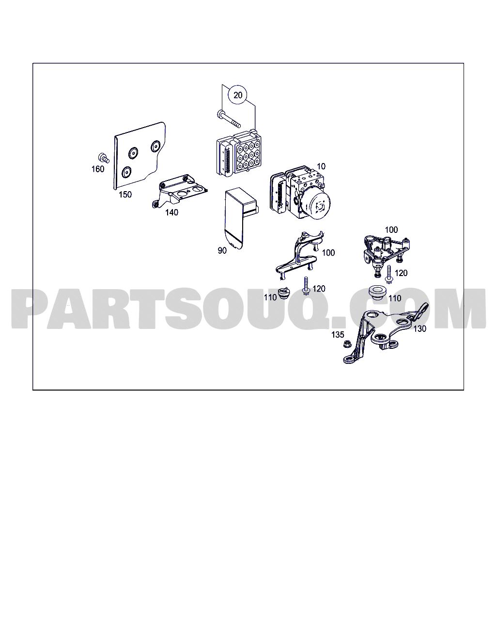 Cụm điều khiển ABS Mercedes C200 2007-2010 | A2044314112