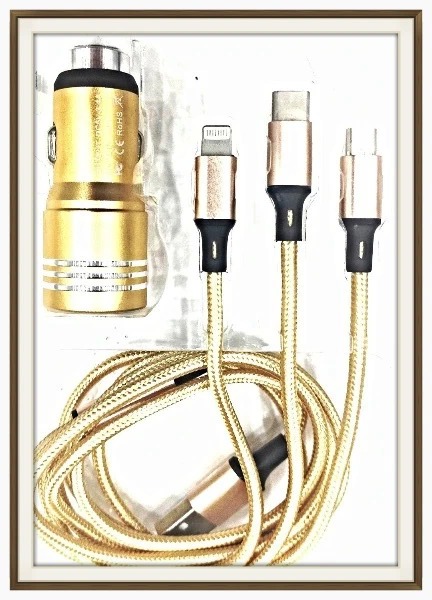 Sạc ô tô 2 cổng USB 3 chân