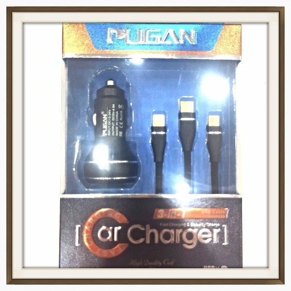 Sạc ô tô 2 cổng USB và 3 dây 4,8A