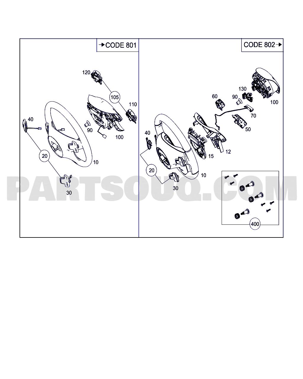 Túi khí vô lăng SRS Mercedes C200 Kompressor 2007-2010
