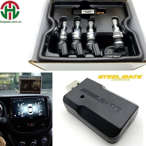 Cảm biến áp suất lốp van trong Steelmate MT30 - Tích hợp màn Android