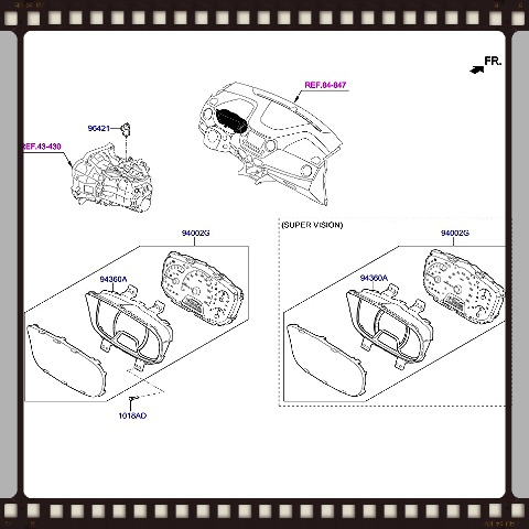 Cụm bảng đồng hồ taplo xe Hyundai i10 2018 Mã 94011-B4560