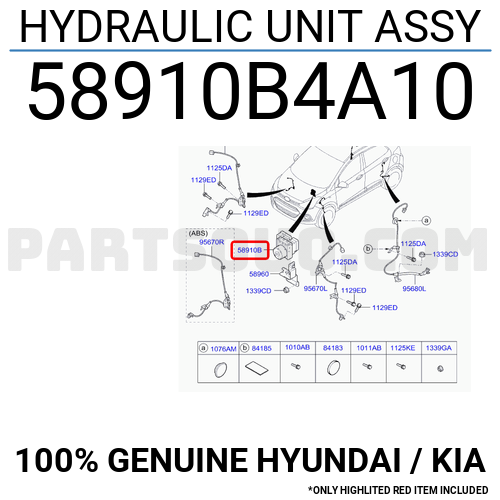 Cụm bơm phanh ABS Hyundai i10 2014-2016 | 58910B4A10