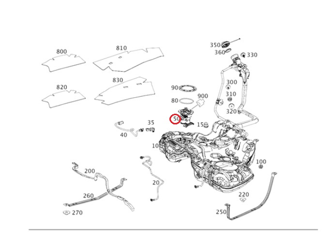 Cụm bơm xăng Mercedes S450/S450L (2013-2020) Mã A 222 470 00 94