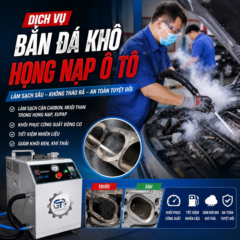 Bắn đá khô họng nạp ô tô