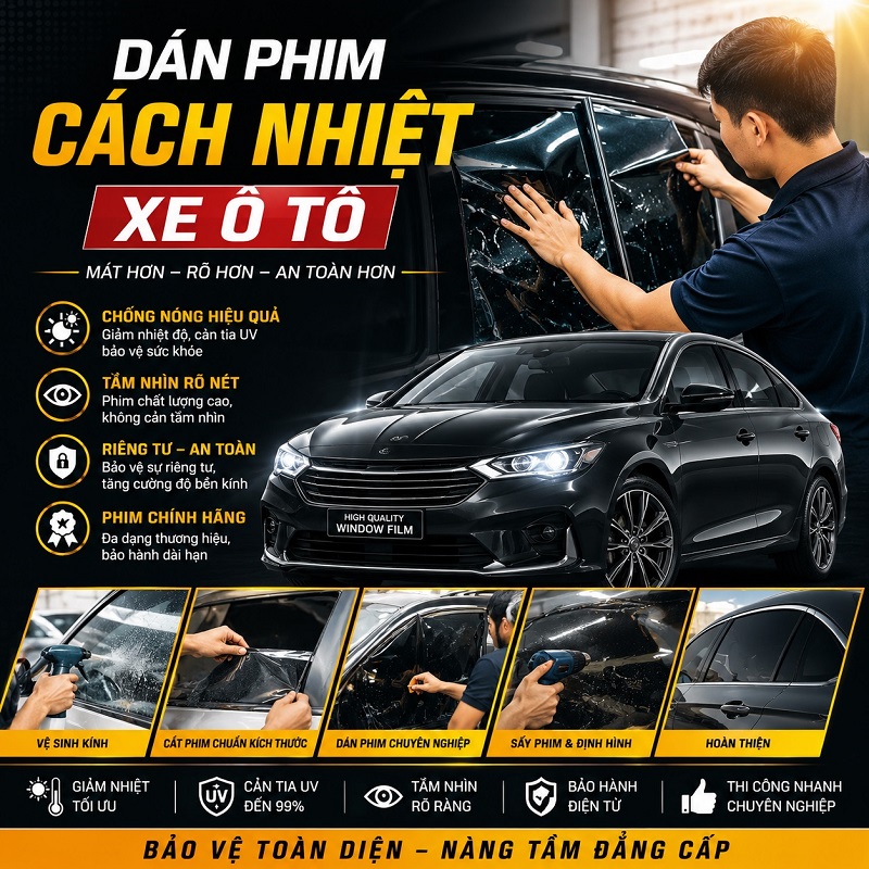 Dán phim cách nhiệt xe ô tô
