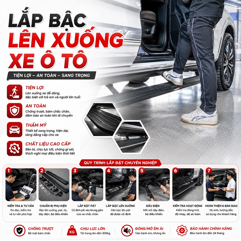 Lắp bậc lên xuống