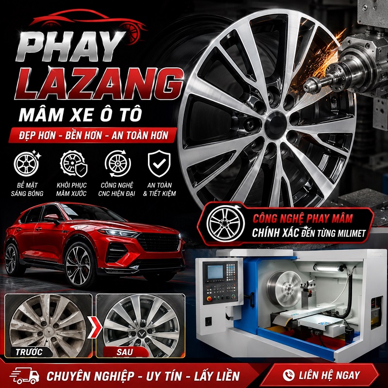 Phay lazang - mâm xe ô tô