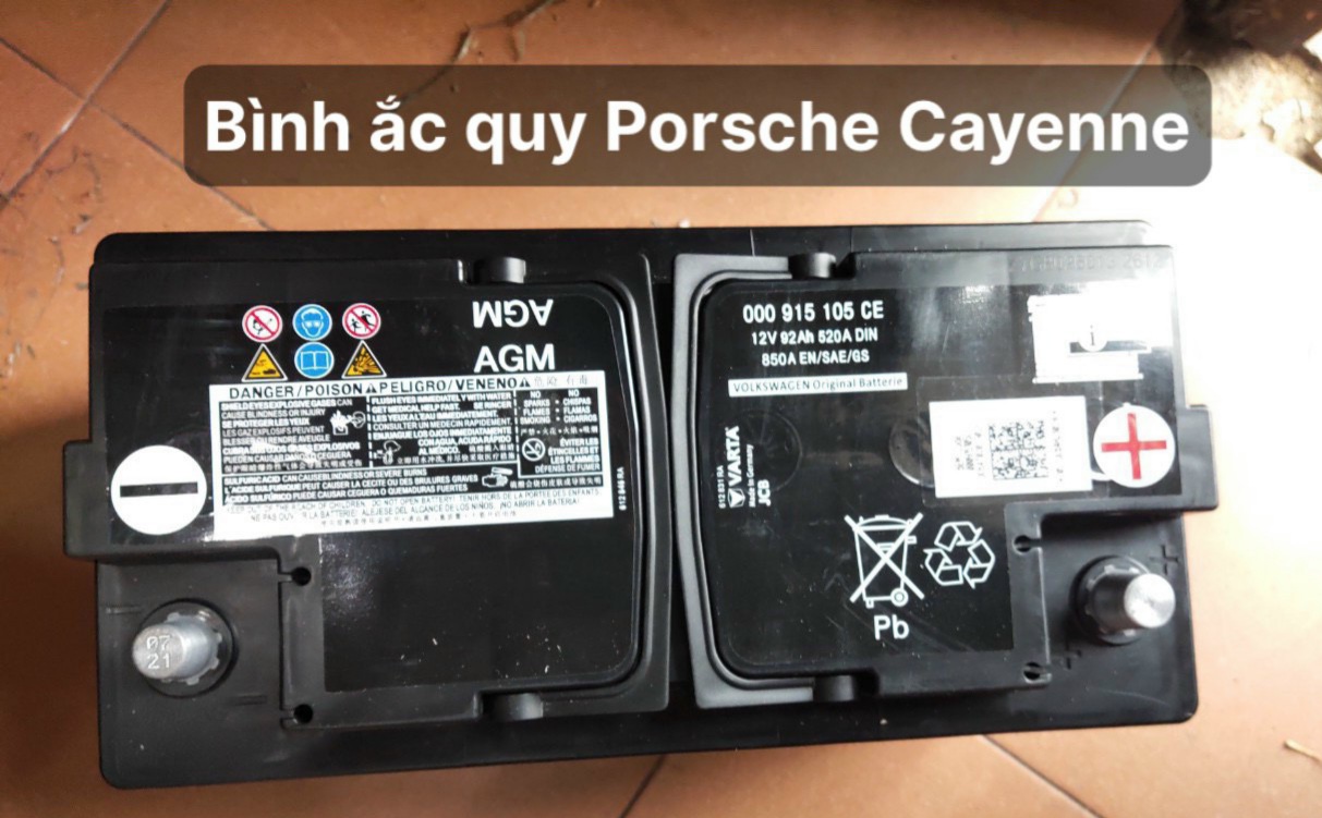 Bình ắc quy chính hãng xe Porsche Cayenne
