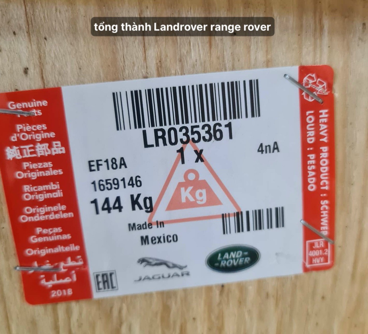 Tổng thành động cơ xe Range Rover Evoque