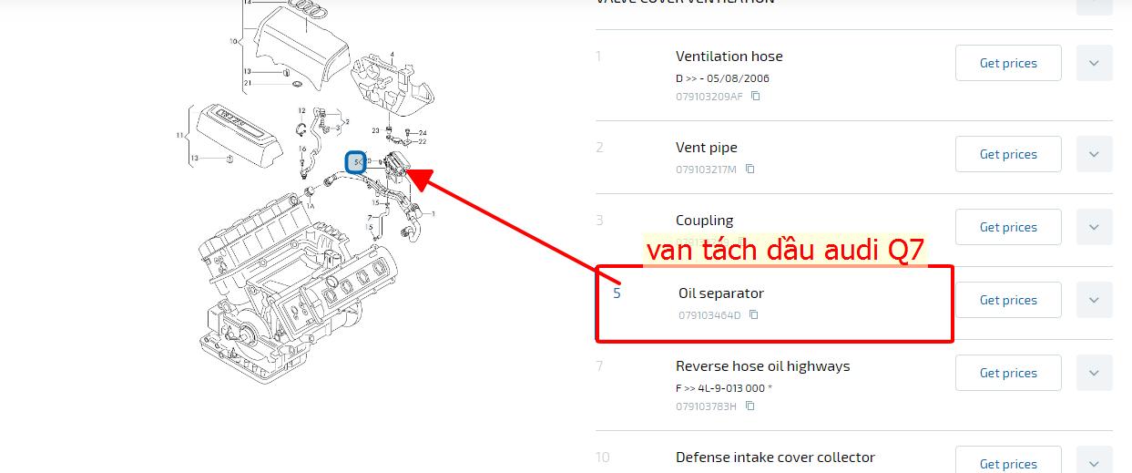 Màng tách dầu Audi Q7
