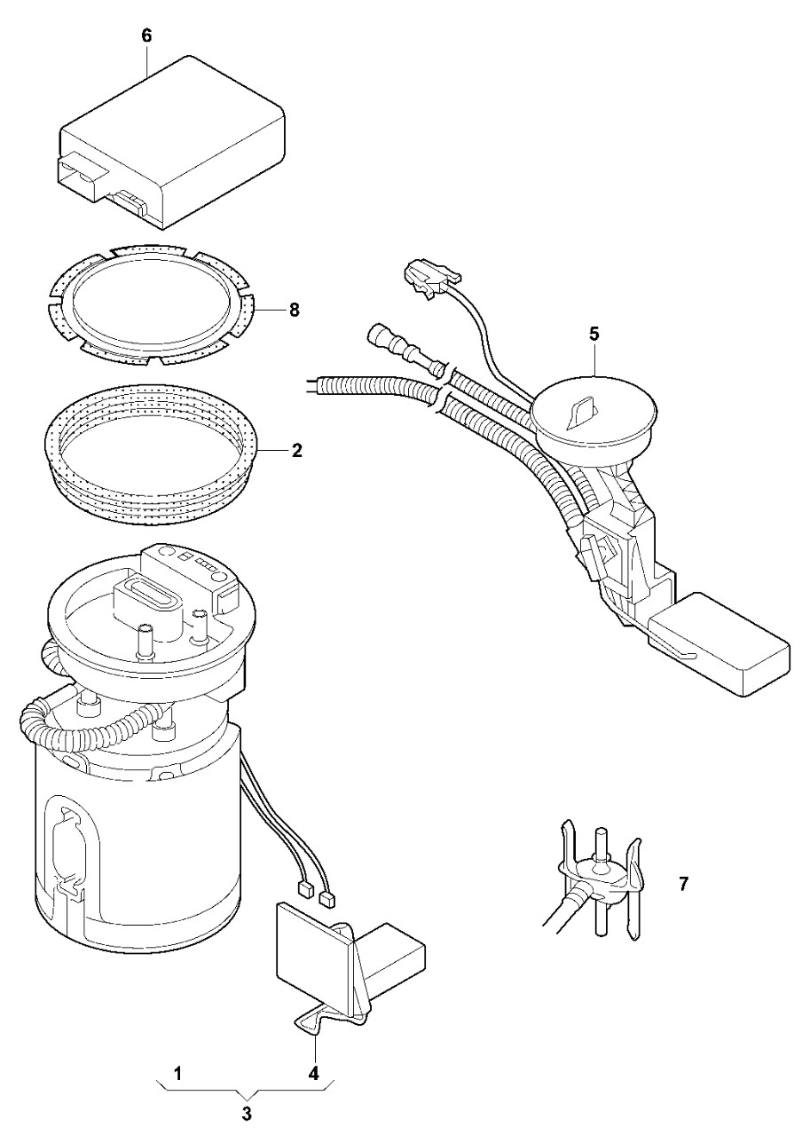 Cụm bơm xăng liền lọc Volkswagen Beetle