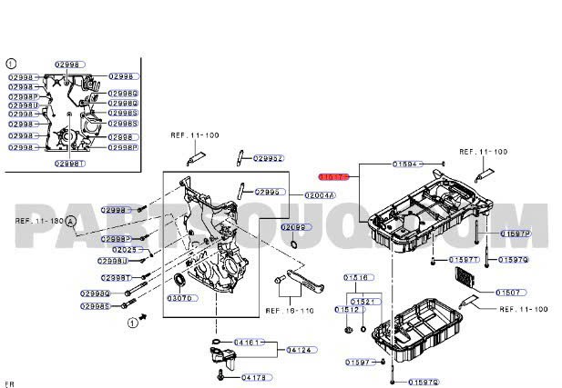 Đáy các te trên - Thớt máy Mitsubishi Xpander 2019-2023 Mã 1200A798