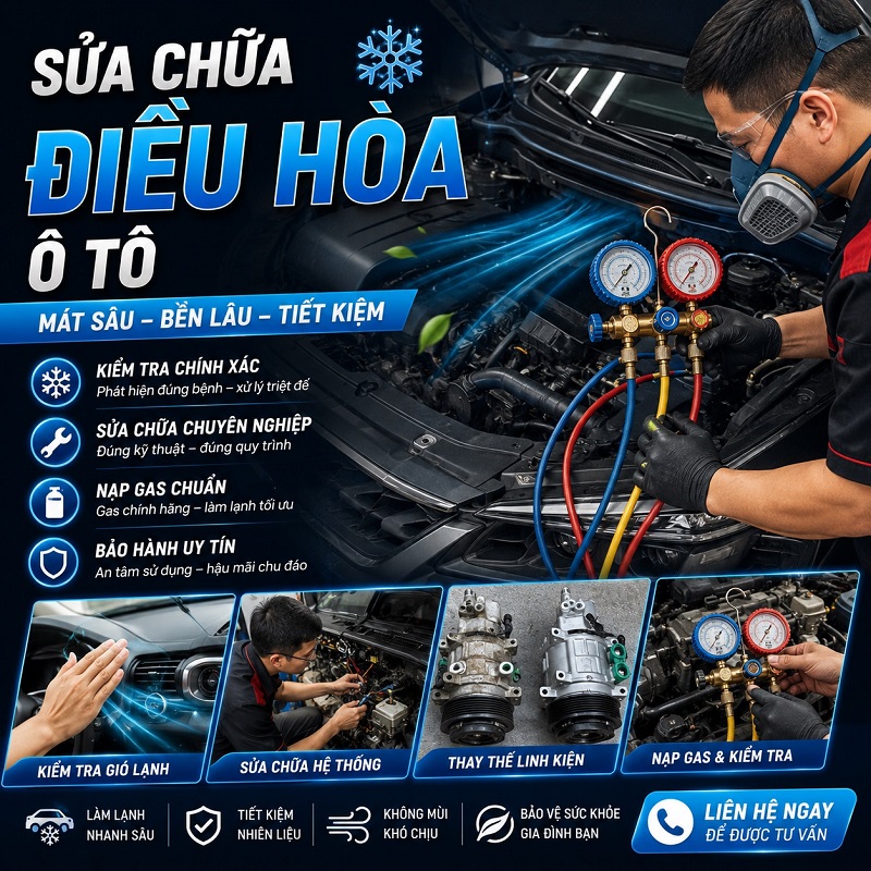 Sửa chữa điều hòa ô tô