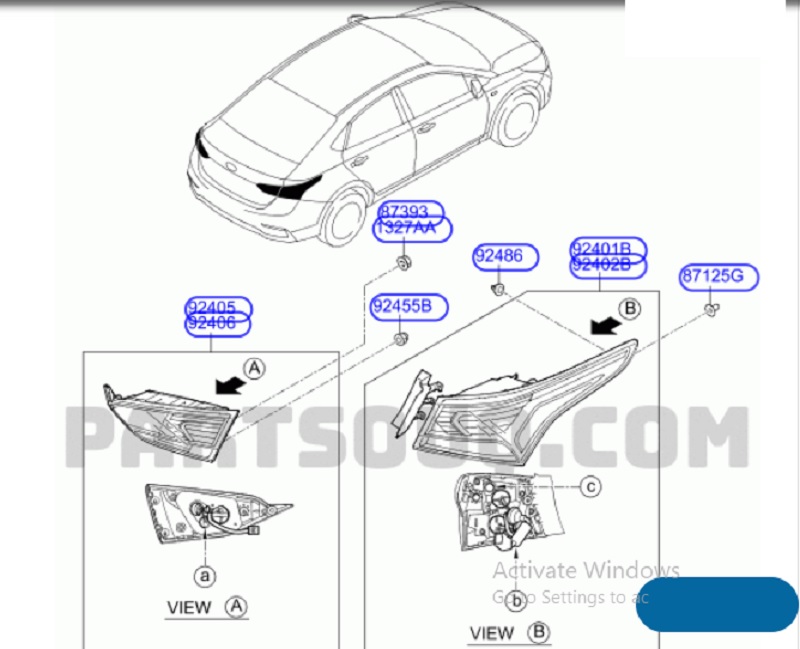 Đèn hậu miếng ngoài Hyundai Accent 2018, 2019, 2020 Led
