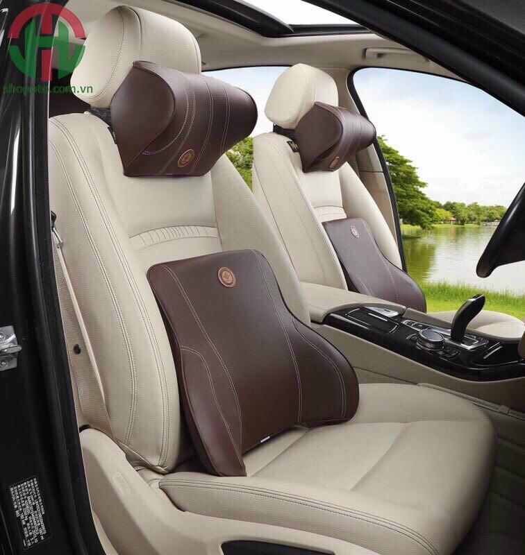 Tựa đầu tựa lưng cao su non bọc da cao cấp