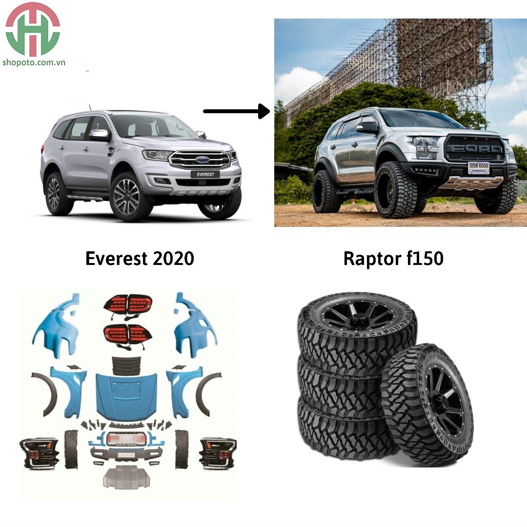 Bộ Bodykit độ xe Ford Everest đời 2020 lên Ford Raptor F150