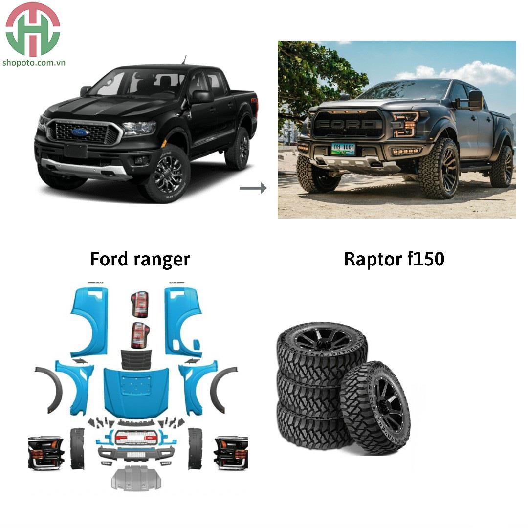 Bộ Bodykit độ xe Ford Ranger đời 2018-2020 lên Ford Raptor F150