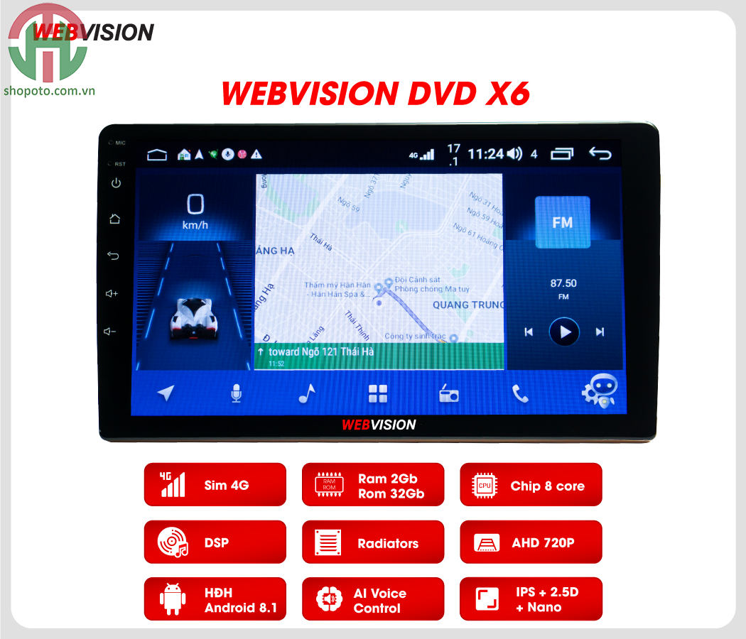 Màn hình Android DVD ô tô Webvision X6