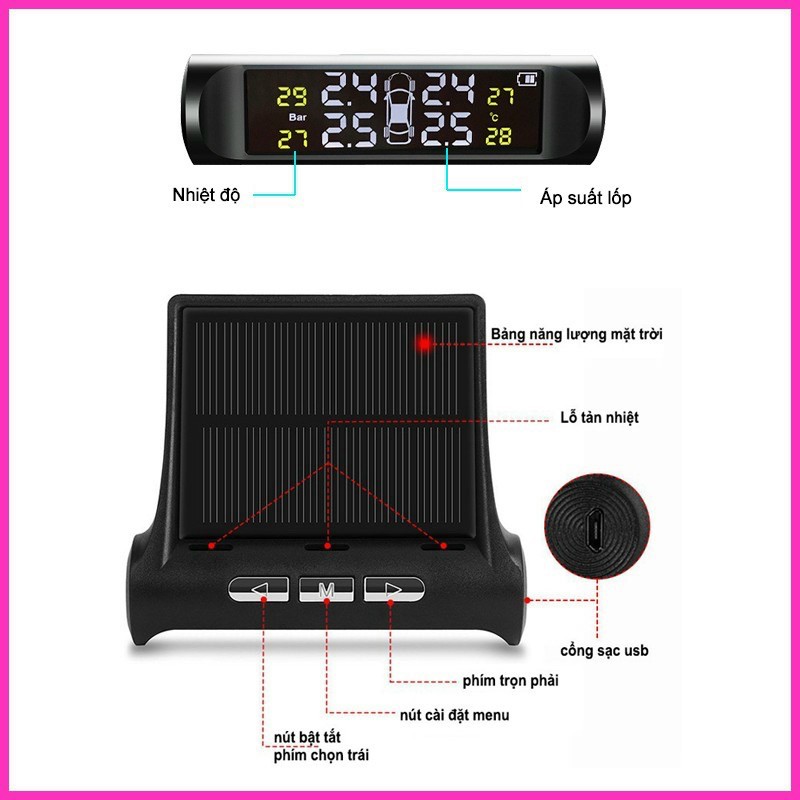 Cảm biến áp suất lốp TPMS van ngoài