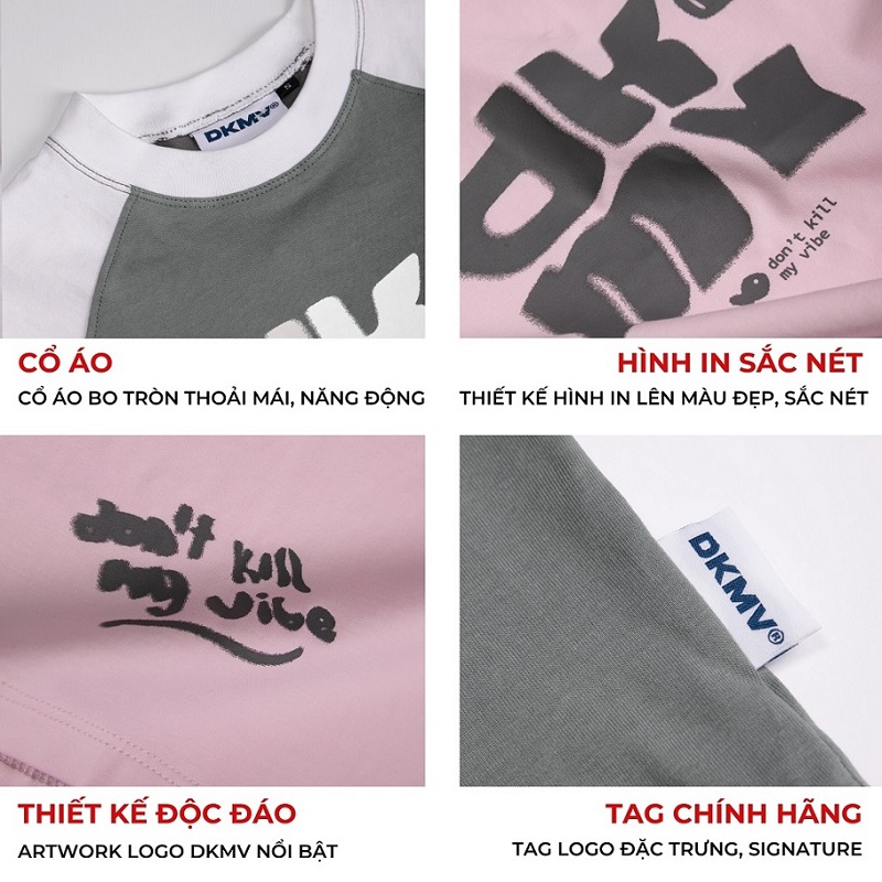 áo baby tee local brand tay ngắn raglan dkmv streetwear